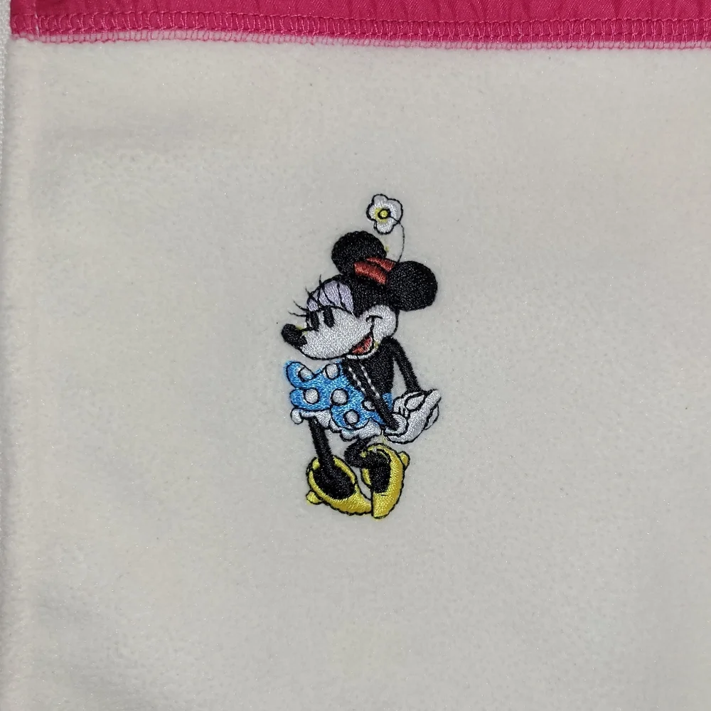 Disney Minnie Mouse Full Zip Fleece Pink White Small/Medium - Picture 2 of 10